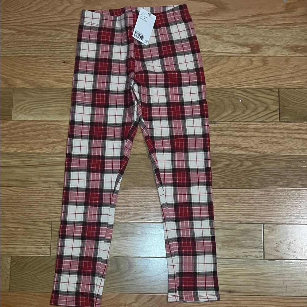 H&M Red and White Plaid Kids Leggings